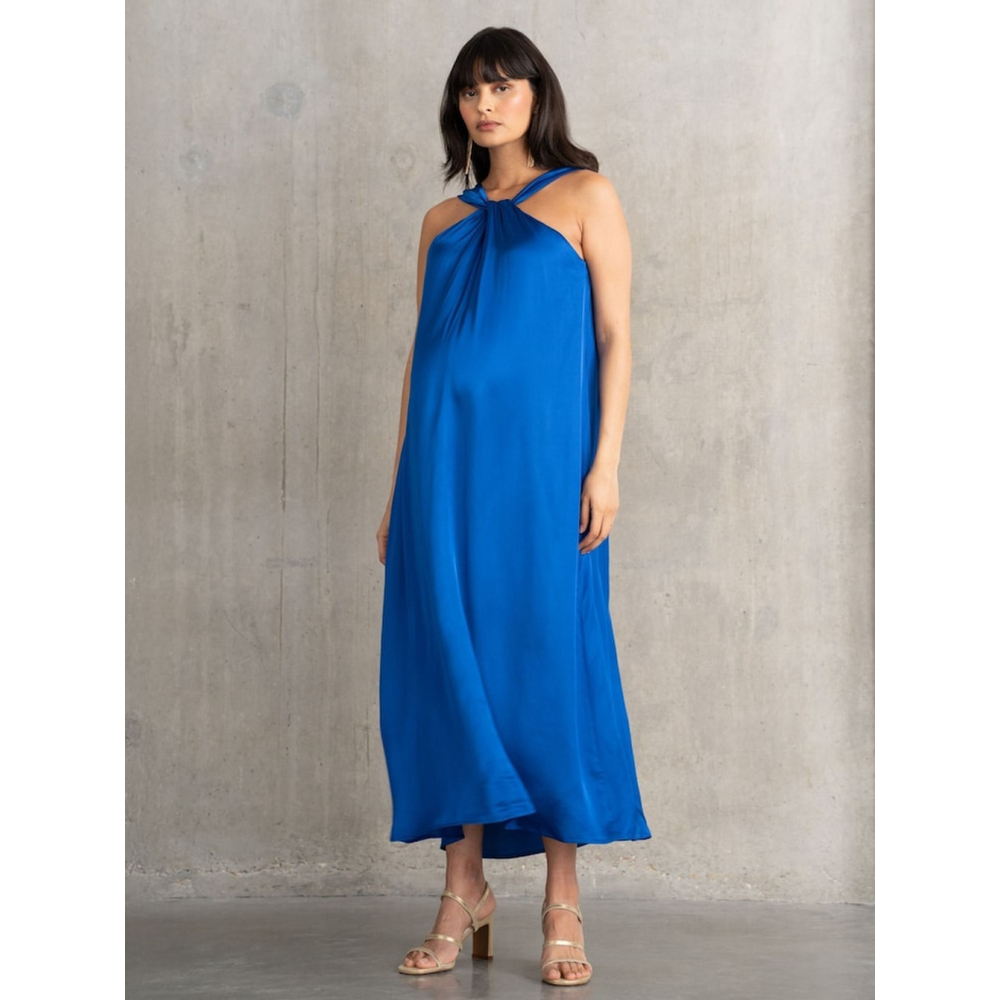 SERAPHINE Royal Blue Formal Maternity Dress – Multi-Way Styling, Satin Feel